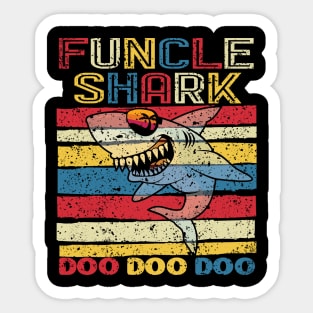 'Retro Vintage Uncle Shark' Hilarous Uncle Gift Sticker